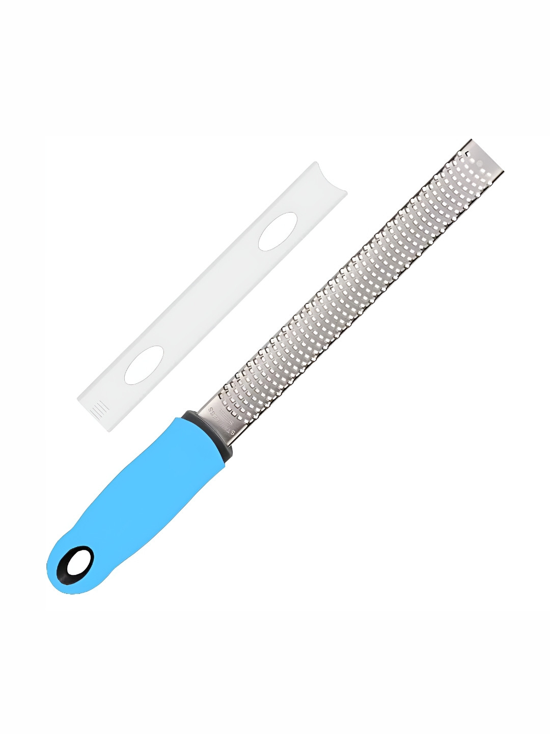 We3 Blue Stainless Steel Non Slip Sturdy Long Zester & Cheese Grater