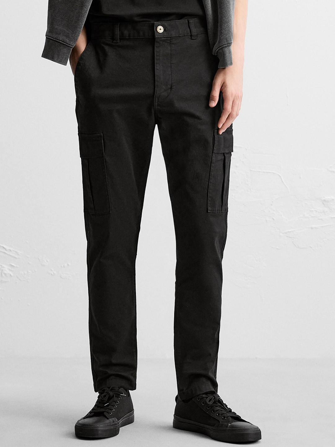 MISCHIEF MONKEY Men Pure Cotton Straight Fit Cargo Trouser