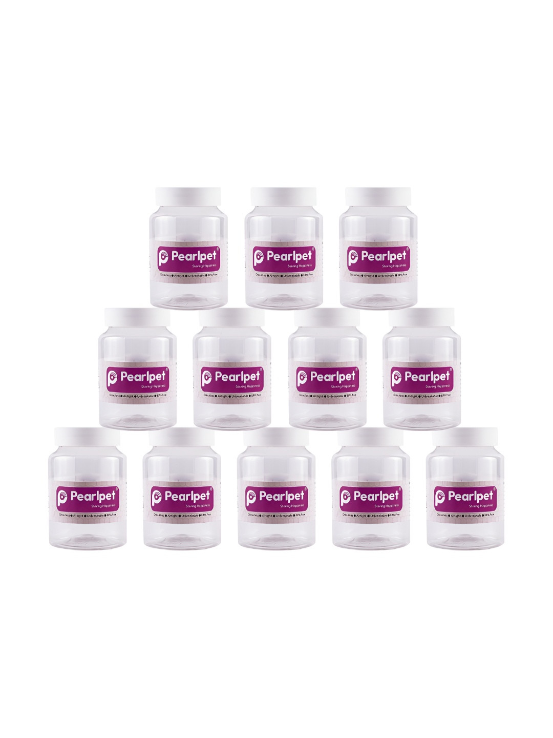 Pearlpet White 12 Pieces Leakproof & Durable Core Container-400g