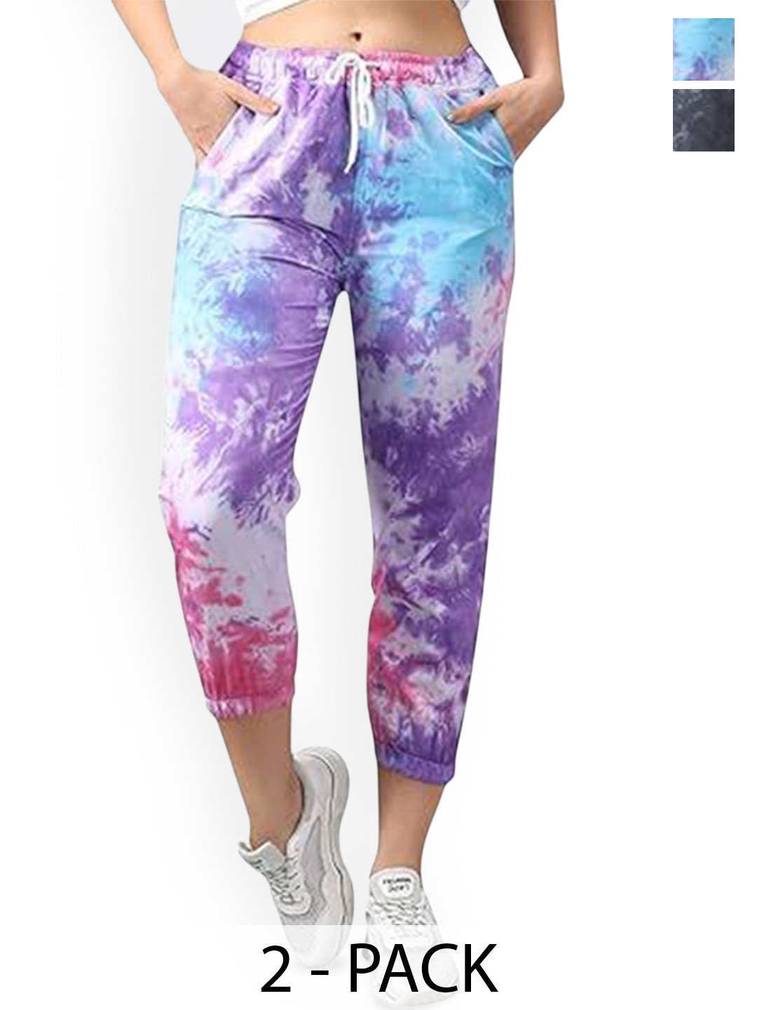 Funday Fashion Women Tie and Dye Cargos Trousers
