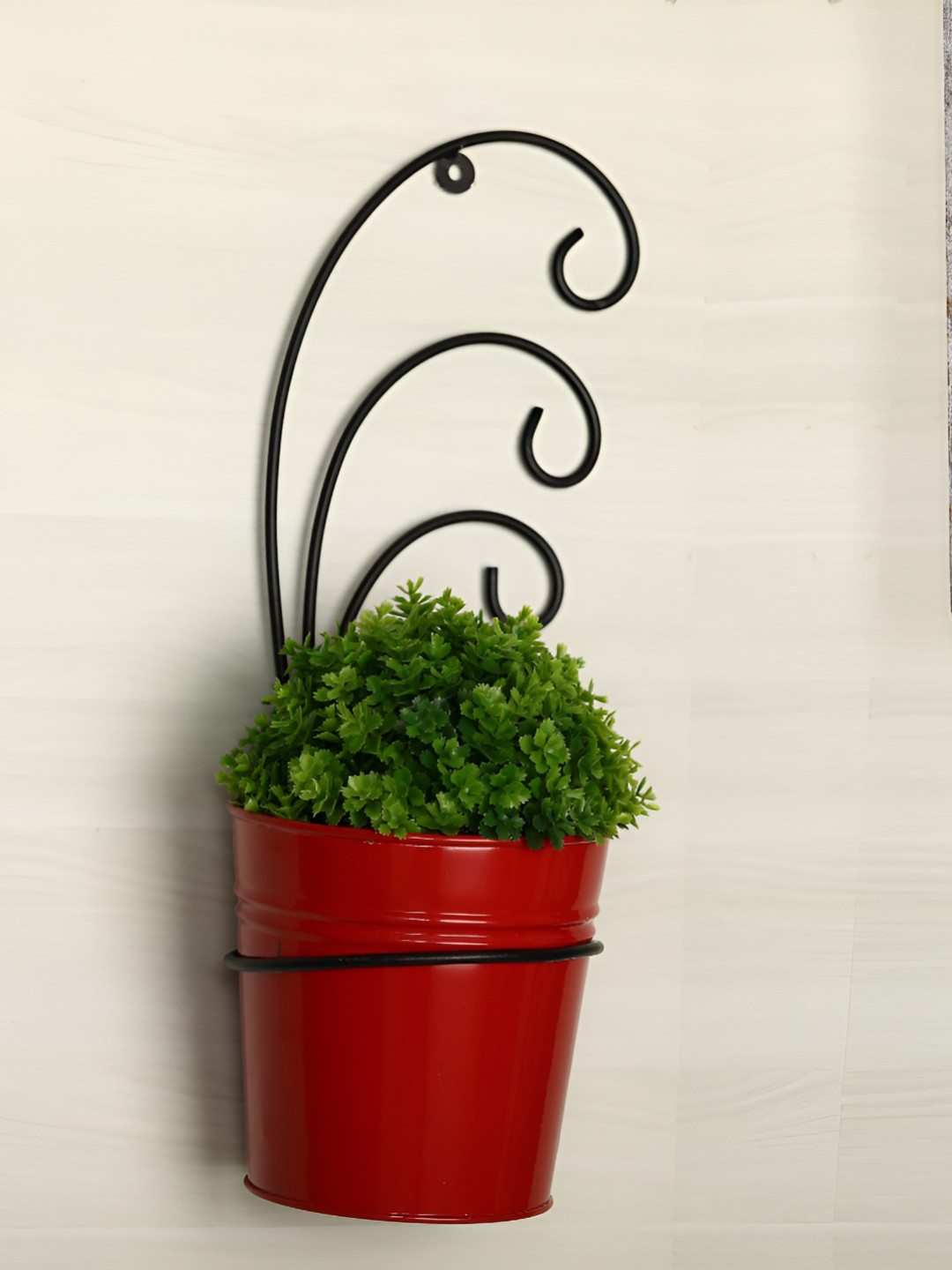 Homspurts Red & Black Bucket Wall Planter
