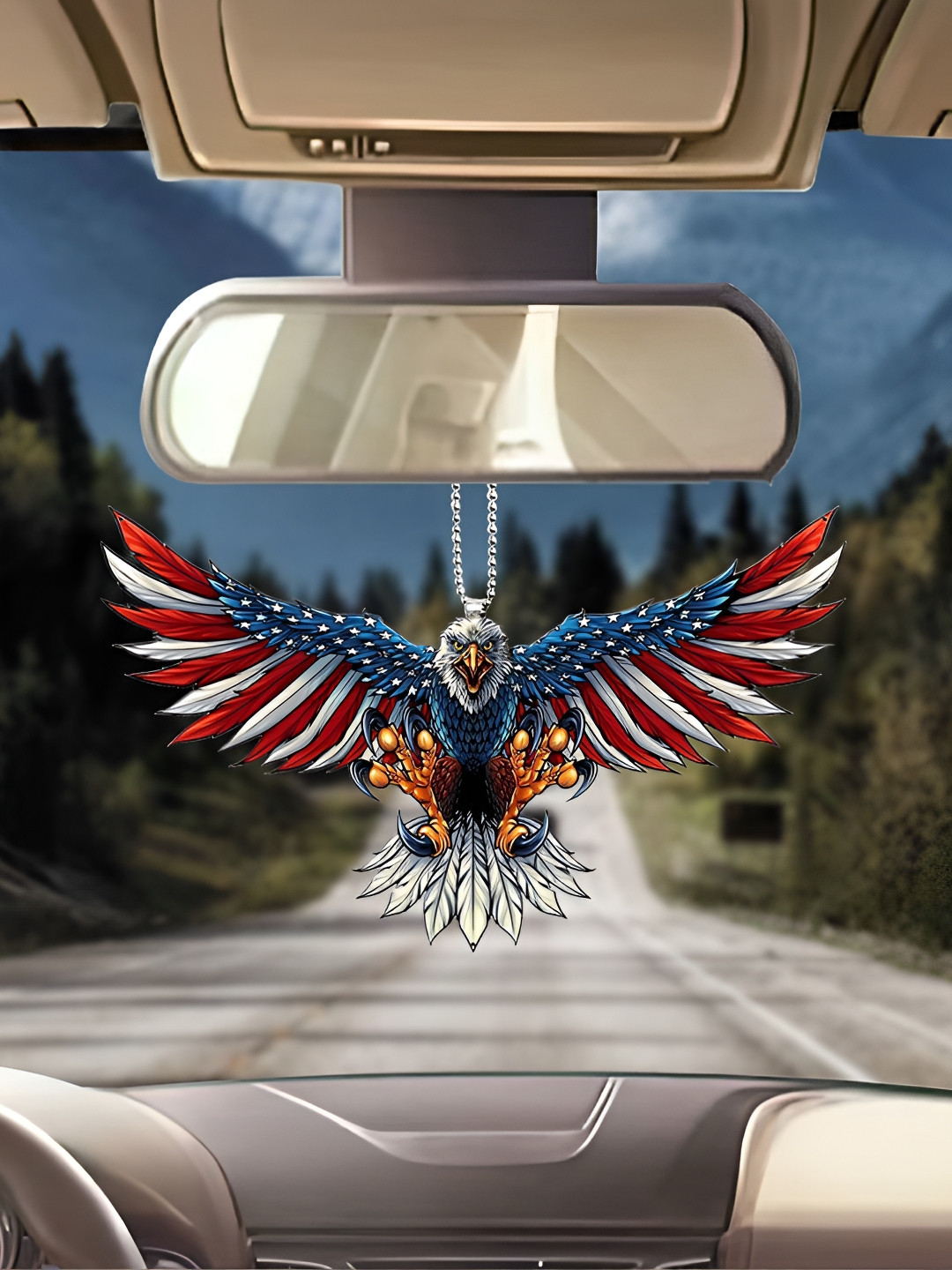 Flenzy Blue Striking Eagle Design Miniature Car Interior Figurine Showpiece