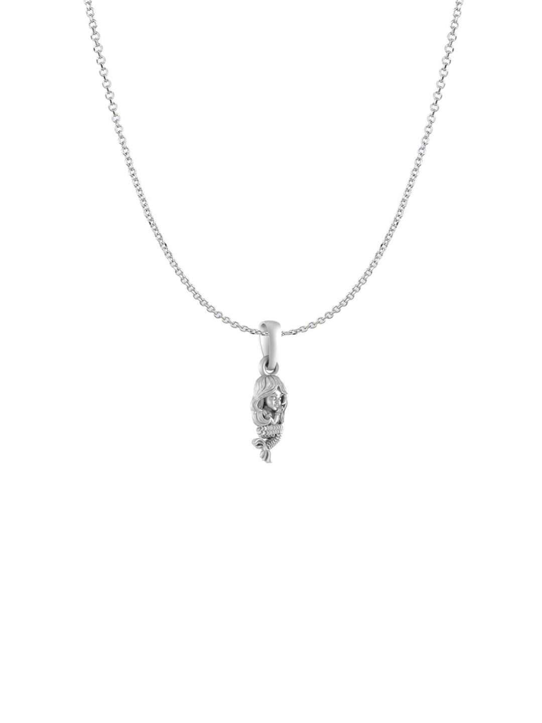 Metronaut 925 Sterling Silver Mermaid Pendant With Anchor Chain