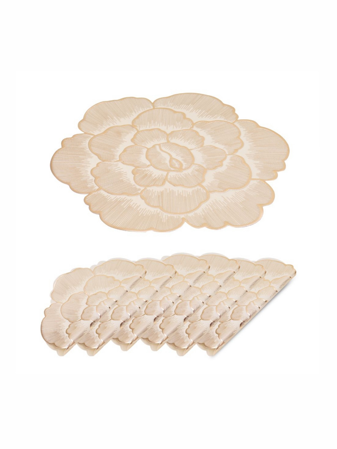 Table Placemat Set of 6  Rose Shaped Table Placemats
