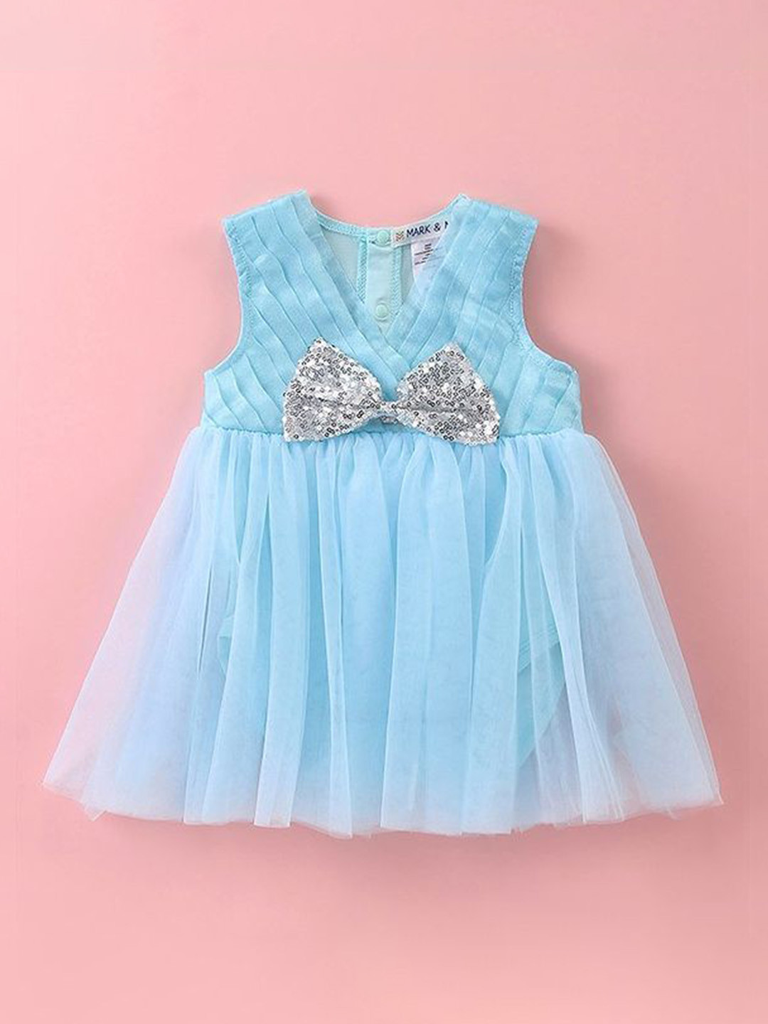 Mark & Mia Infant Girls V-Neck Frock Style Bodysuit