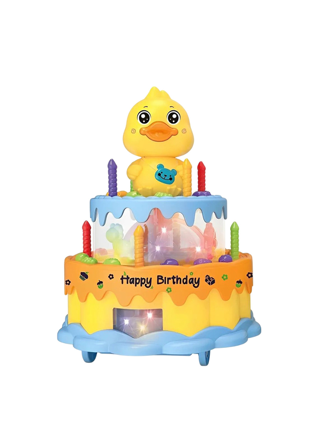 PIPALIYA Kids Rotating Duck & Lights Musical Happy Birthday Cake Toy