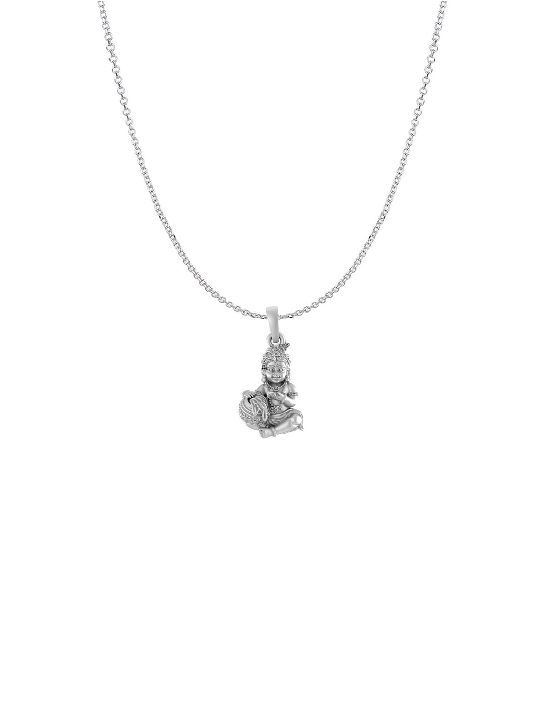 Metronaut 925 Sterling Silver Laddu Gopal Pendant With Chain