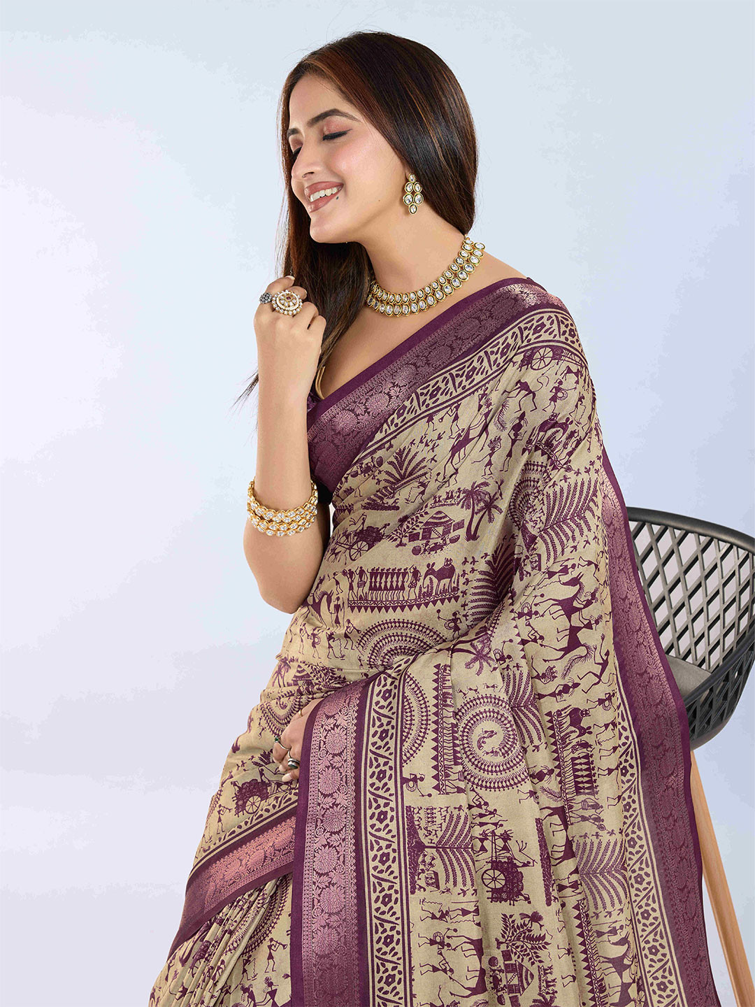 PBS PRINTS Zari Tussar Saree
