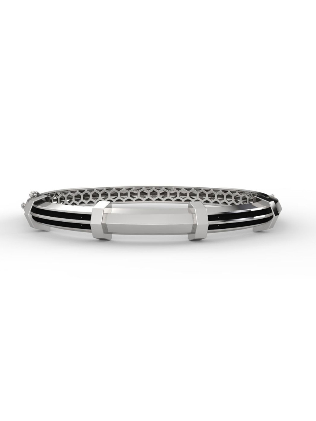 Defyne Sterling Silver Rhodium-Plated Bangle-Style Bracelet