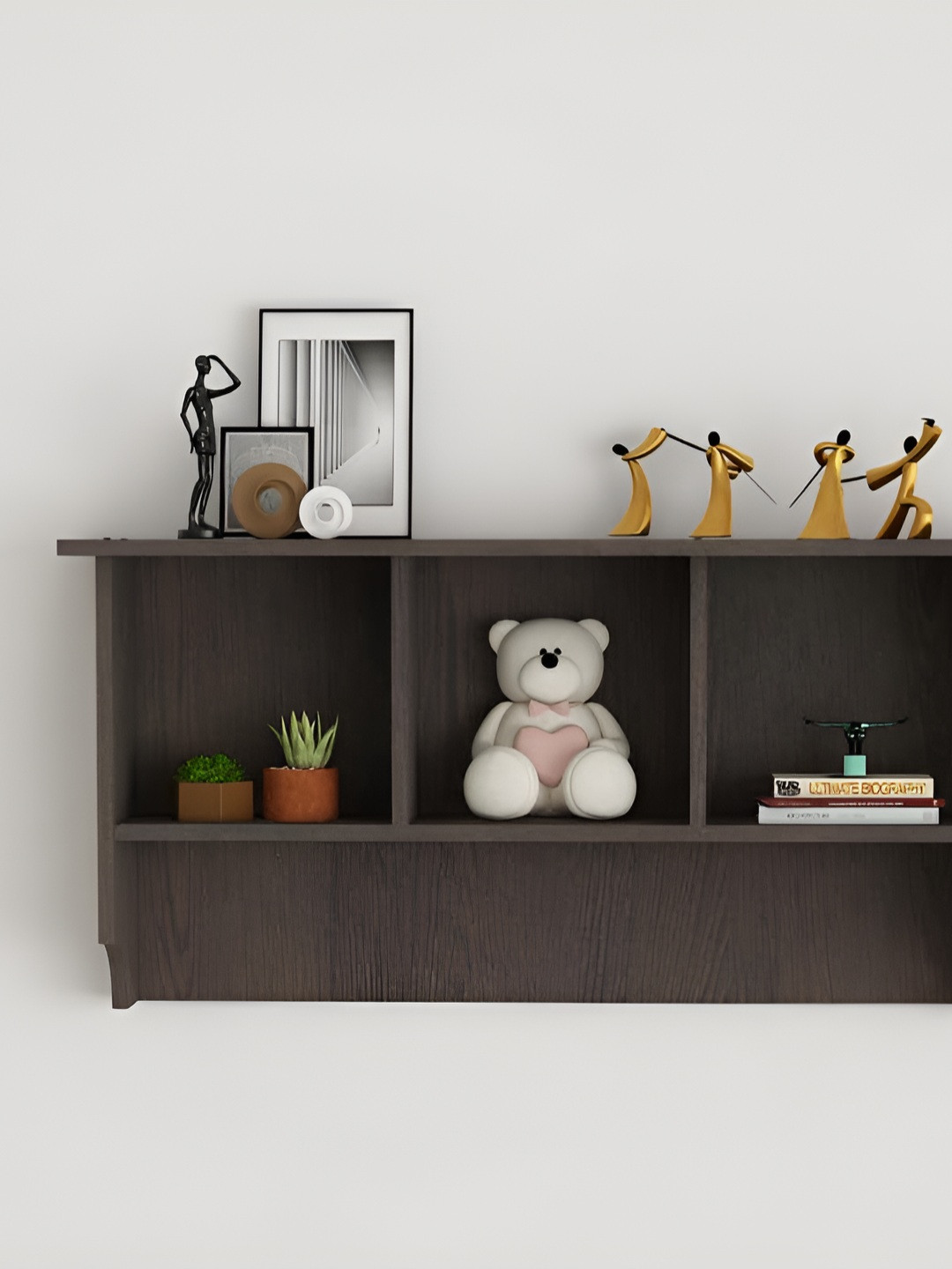 SIVOM Brown Engineered Wooden Wall Shelf