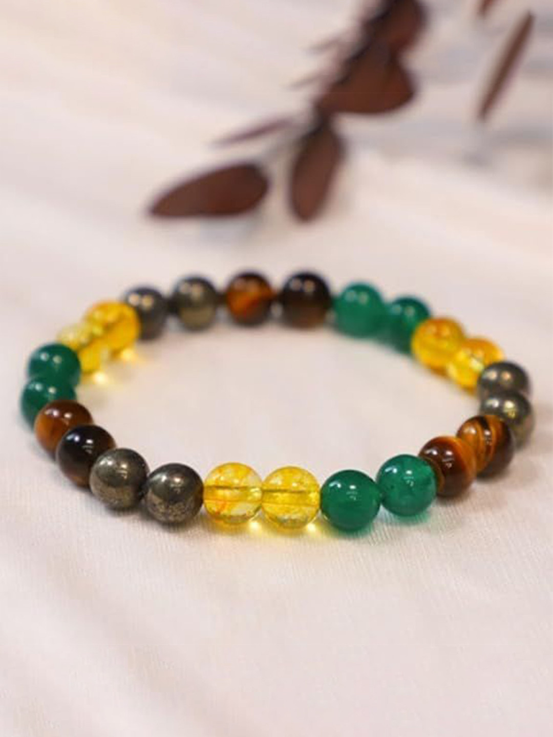 CRYSTAL DIVINE Unisex Crystals Elasticated Bracelet