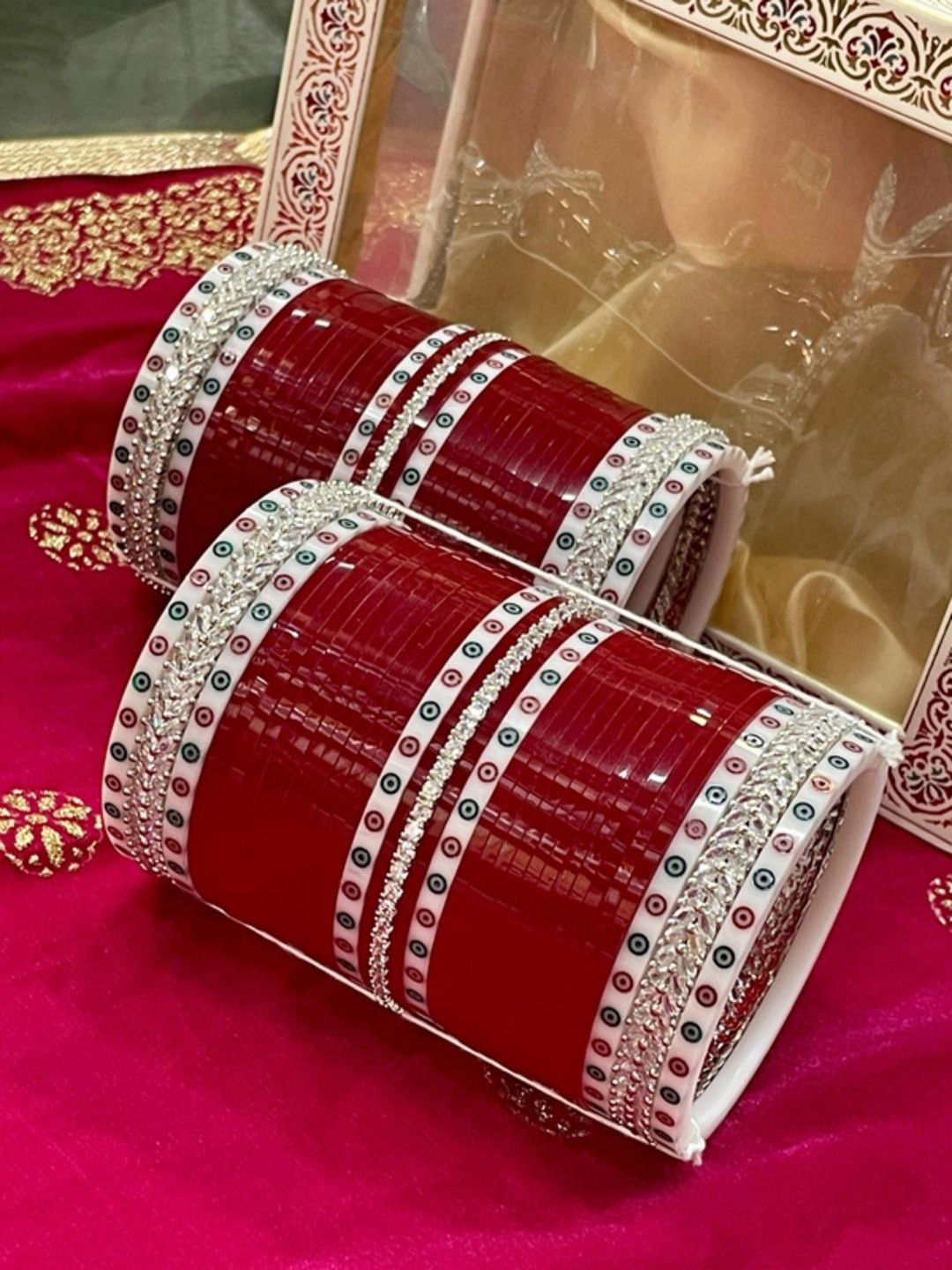 T4 JEWELS Set Of 2 AD Studded Bridal Chuda Bangles
