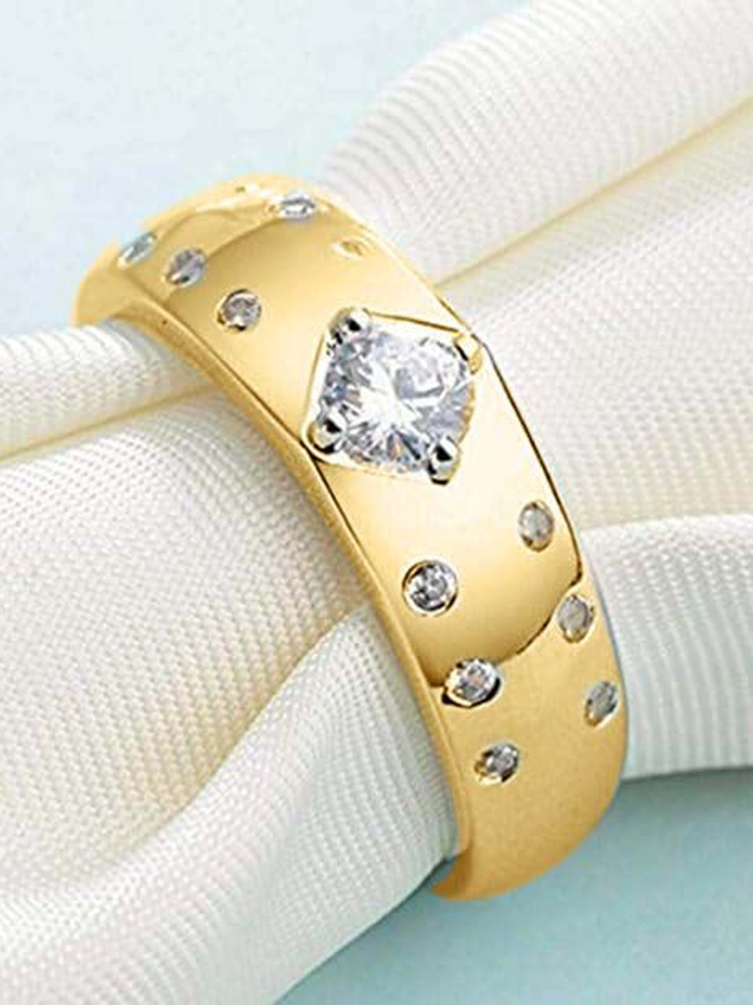 The Roadster Lifestyle Co Men American Diamond-Studded Adjustable Finger Ring