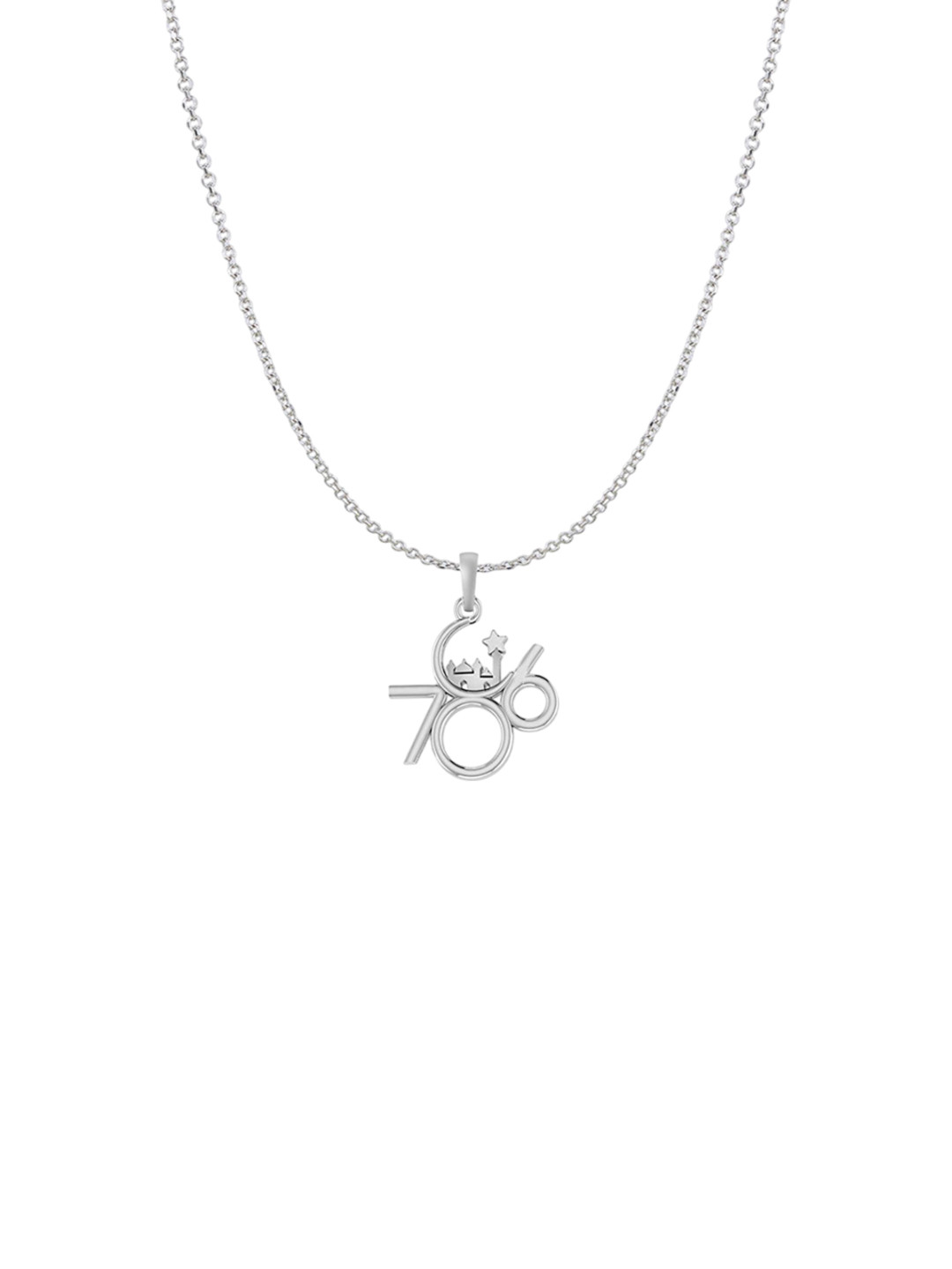 Metronaut 92.5 Sterling Silver 786 Pendant with Anchor Chain