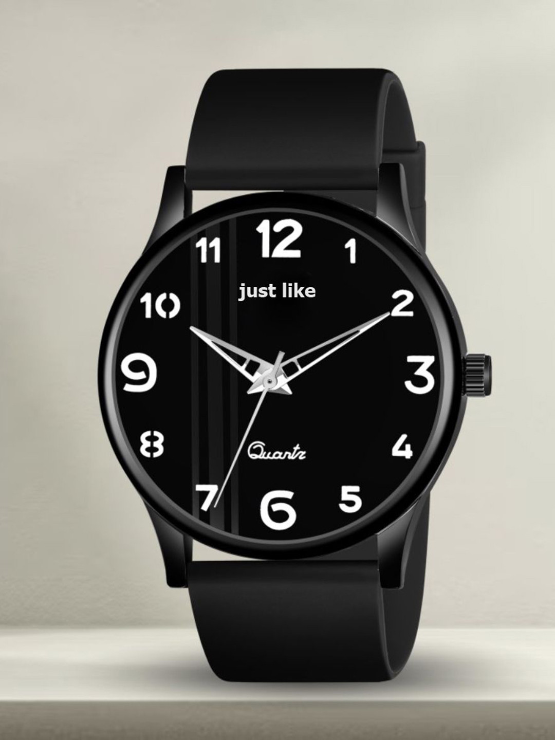 JUST LIKE Men Dial & Bracelet Style Straps Analogue Watch Esporiers silicon black
