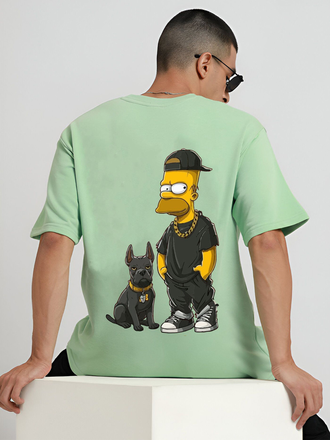 Jack Paris Men The Simpsons Graphic Printed Relaxed Fit Cotton T-Shirt
