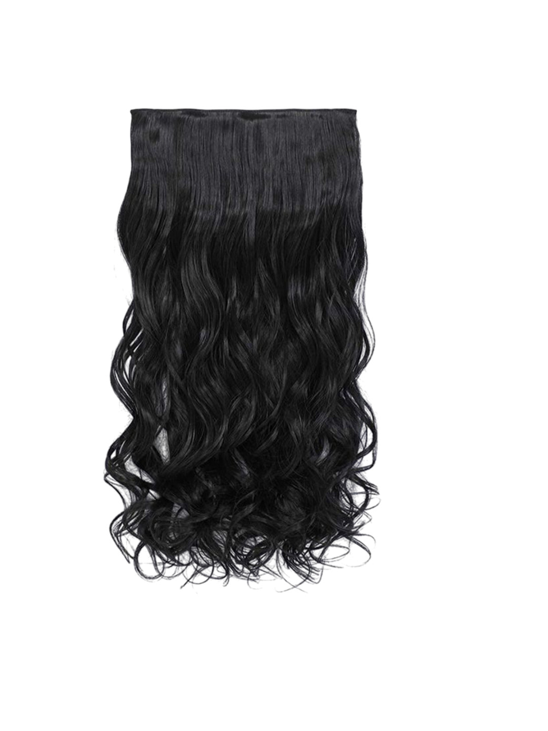 VIEWS Clip-In Wavy Scalp Topper Heat-Resistant Hair Extension - Black - 24 Inches