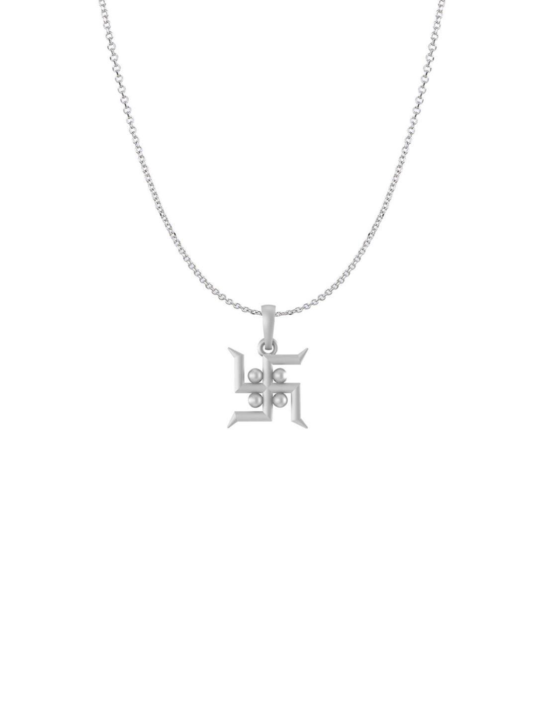 Metronaut 925 Sterling Silver Swastik Pendant With Anchor Chain
