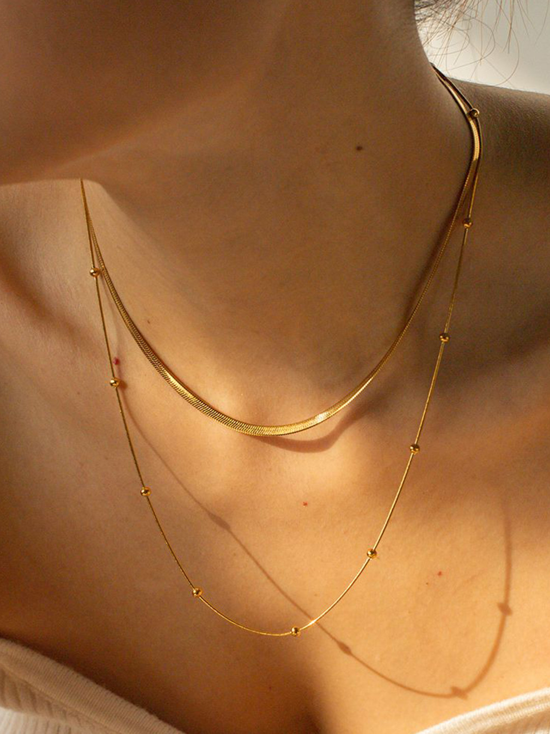 Aiza 18KT Gold Plated Classic Layers Necklace