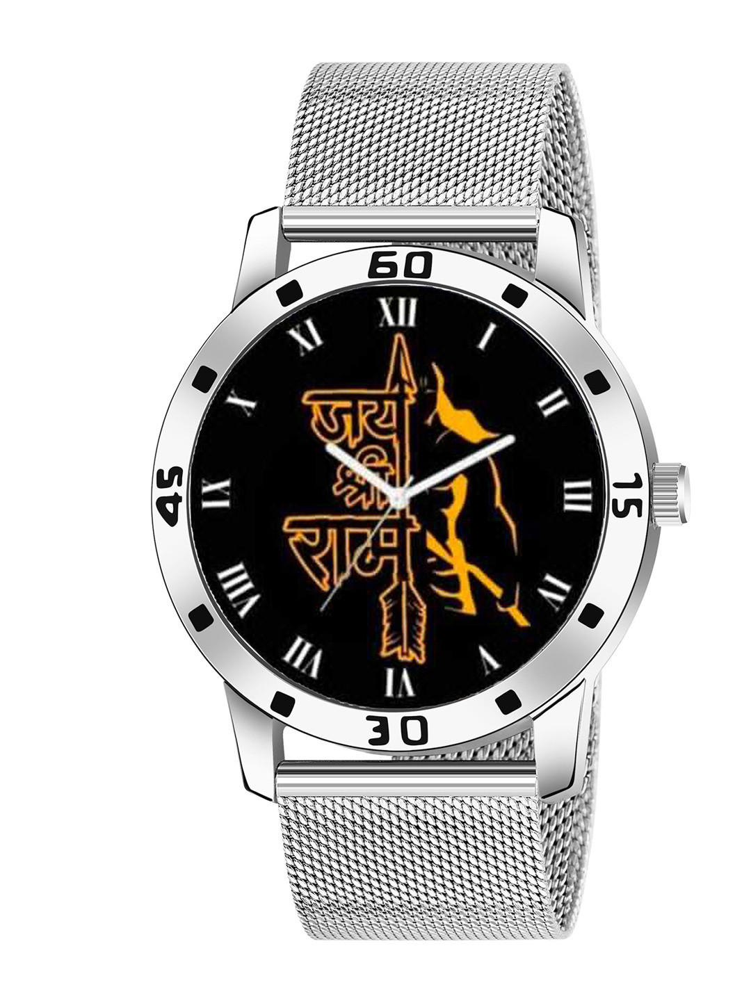 JUST LIKE Men Printed Dial & Stainless Steel Bracelet Style Straps Analogue Watch mino jayshreem 222 sefar