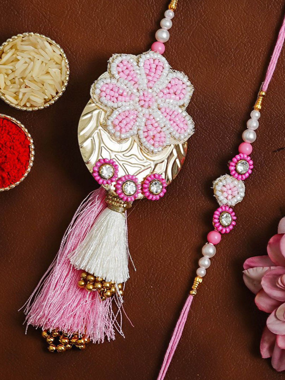 eCraftIndia  Floral Designer Brother and Bhabhi Rakhi