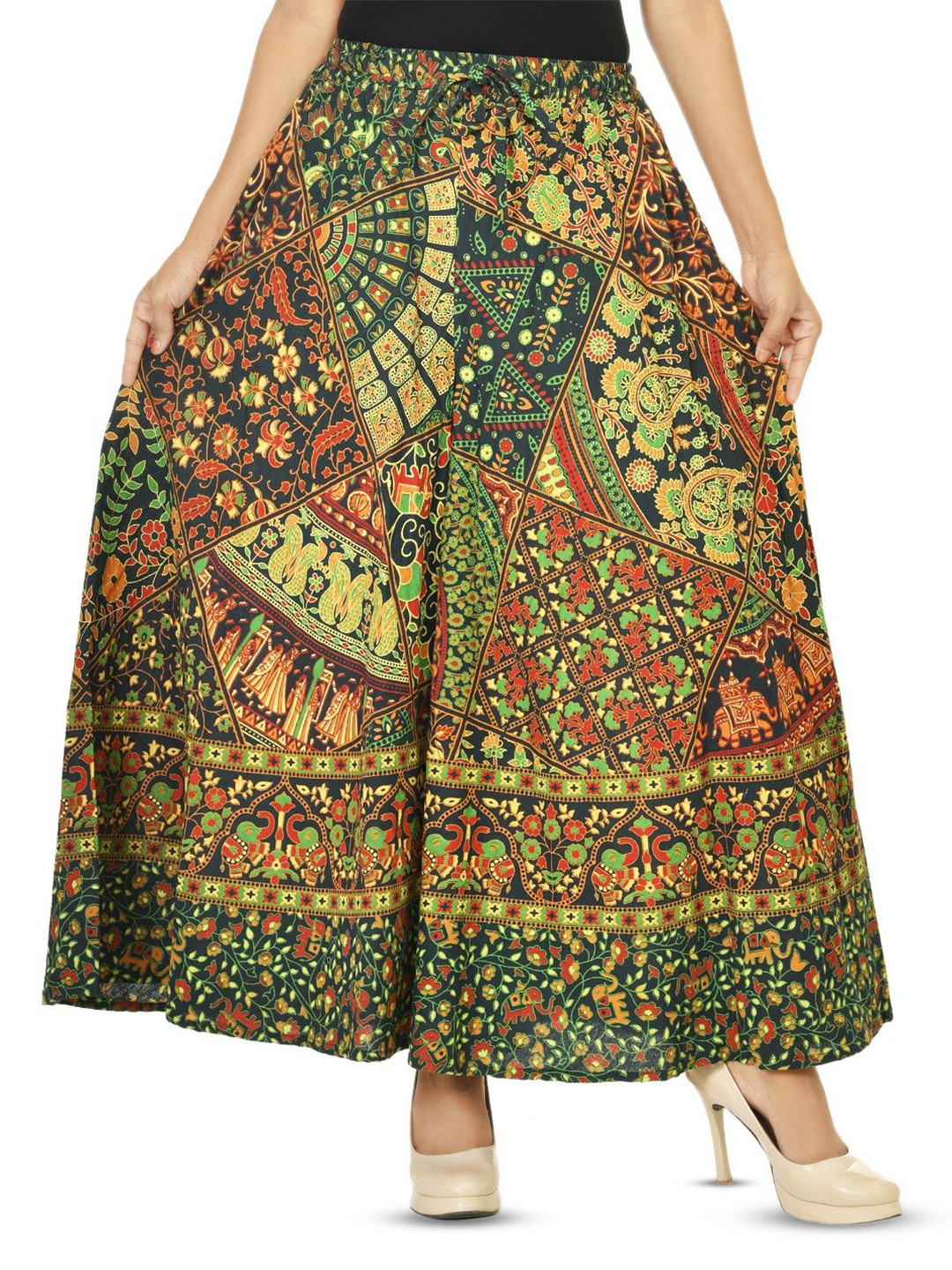 SAMJHI Women Ethnic Motifs Printed Wide Leg Palazzos