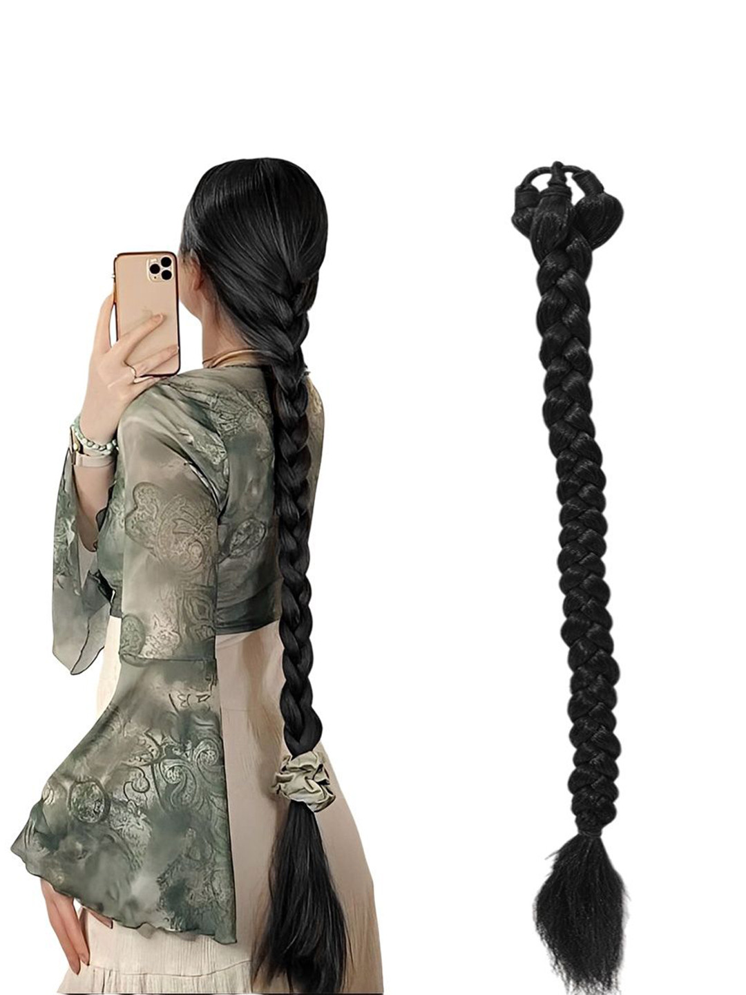 VIEWS Tape-In Wavy Twist Premium Heat-Resistant Hair Extension - Black - 28 Inch