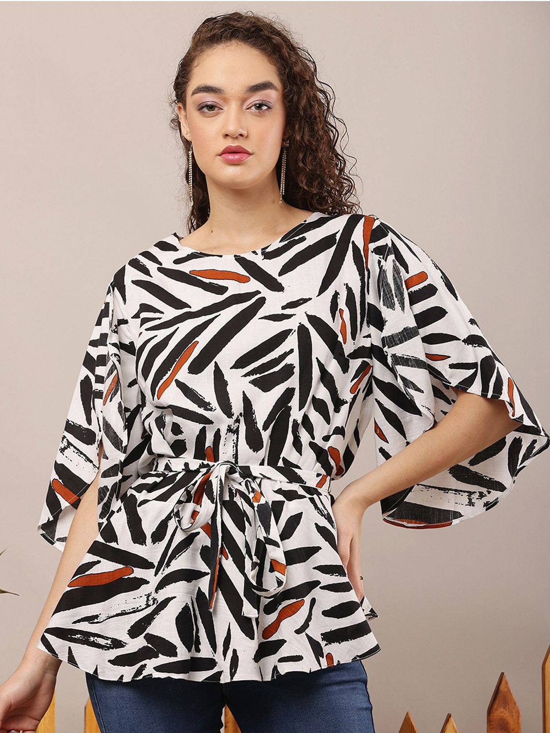 SivinZ Abstract Print Cotton Top