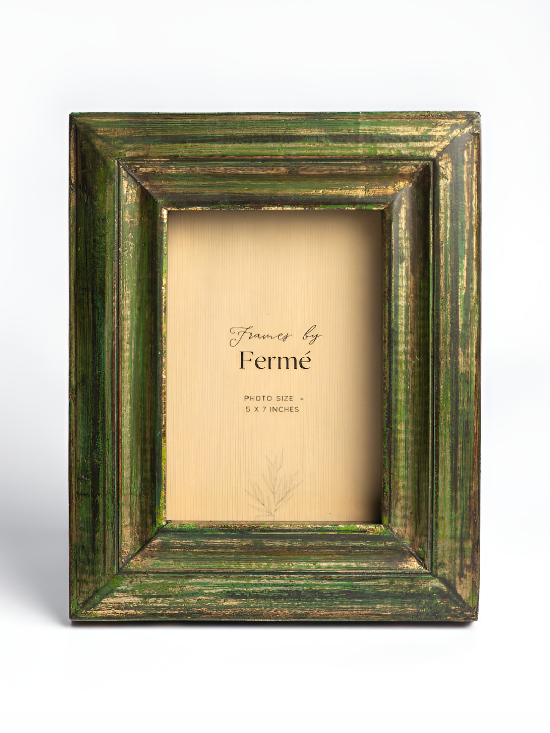 Ferme Vintage Green & Beige Wooden Table Photo Frame