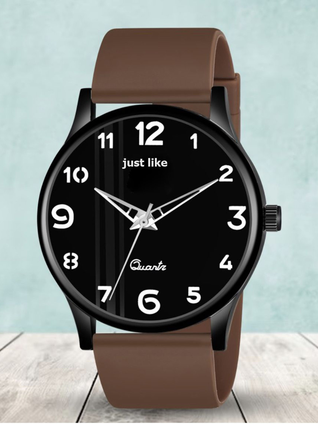 JUST LIKE Men Round Dial & Straps Analogue Watch Esporiers silicon brown