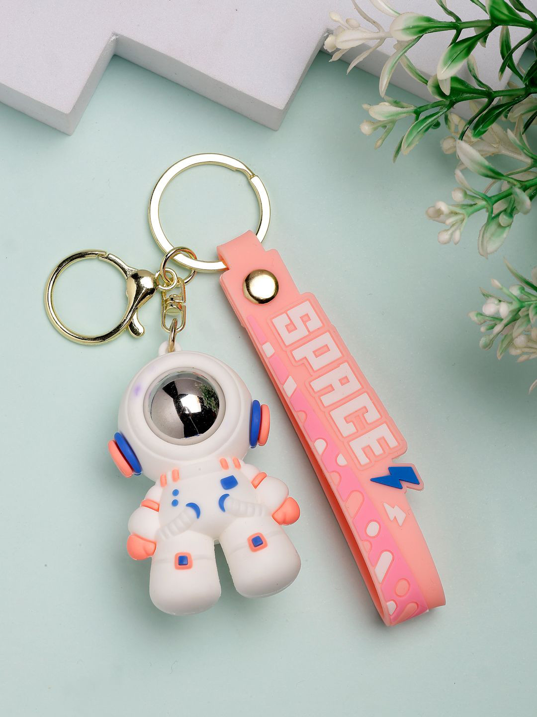 Shine N Sober Set Of 2 Silicon Spaceman Keychain