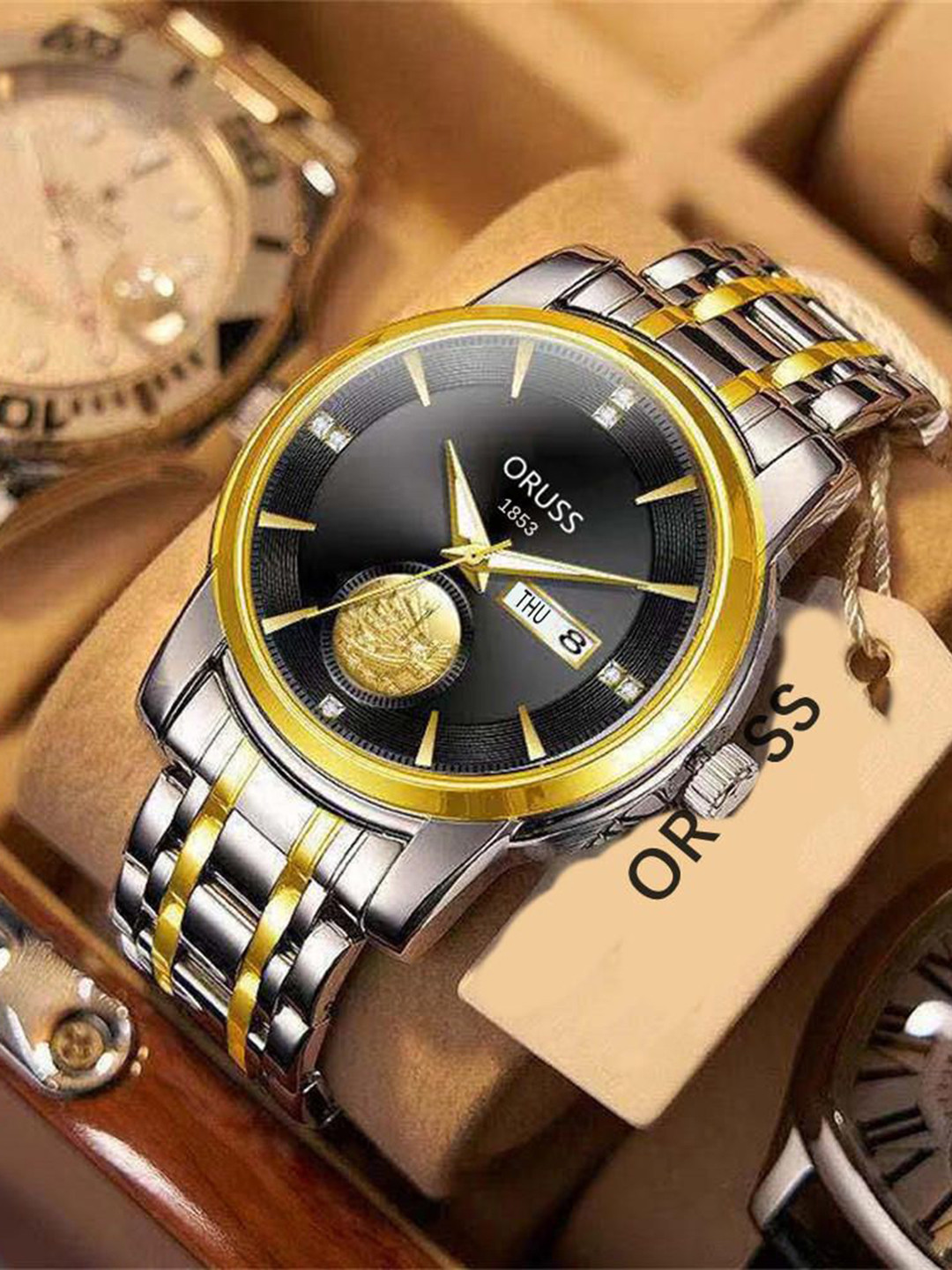 ORUSS Men Round Dial & Stainless Steel Straps Analogue Watch IFGBCGEECJIJ