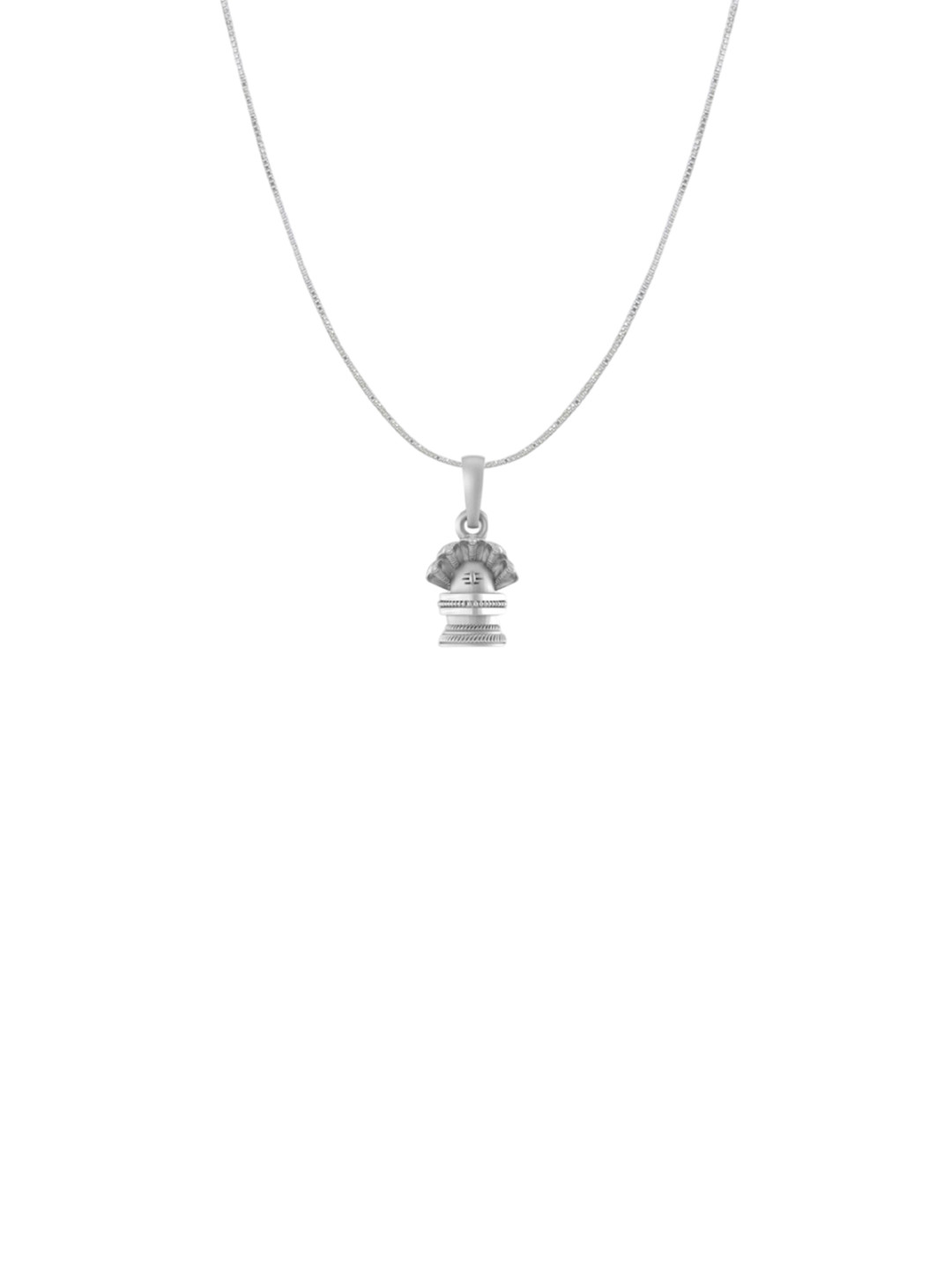 Metronaut 92.5 Sterling Silver Shiva Linga Goddess Pendant with Box Chain