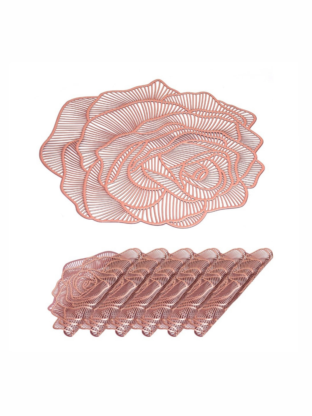 Star Weaves Set Of 6 Rose Shaped  Table Placemats