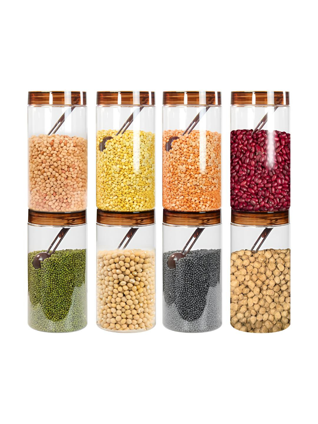 Pearlpet Brown 14 Pieces Stackable & Handy Container-1400ml