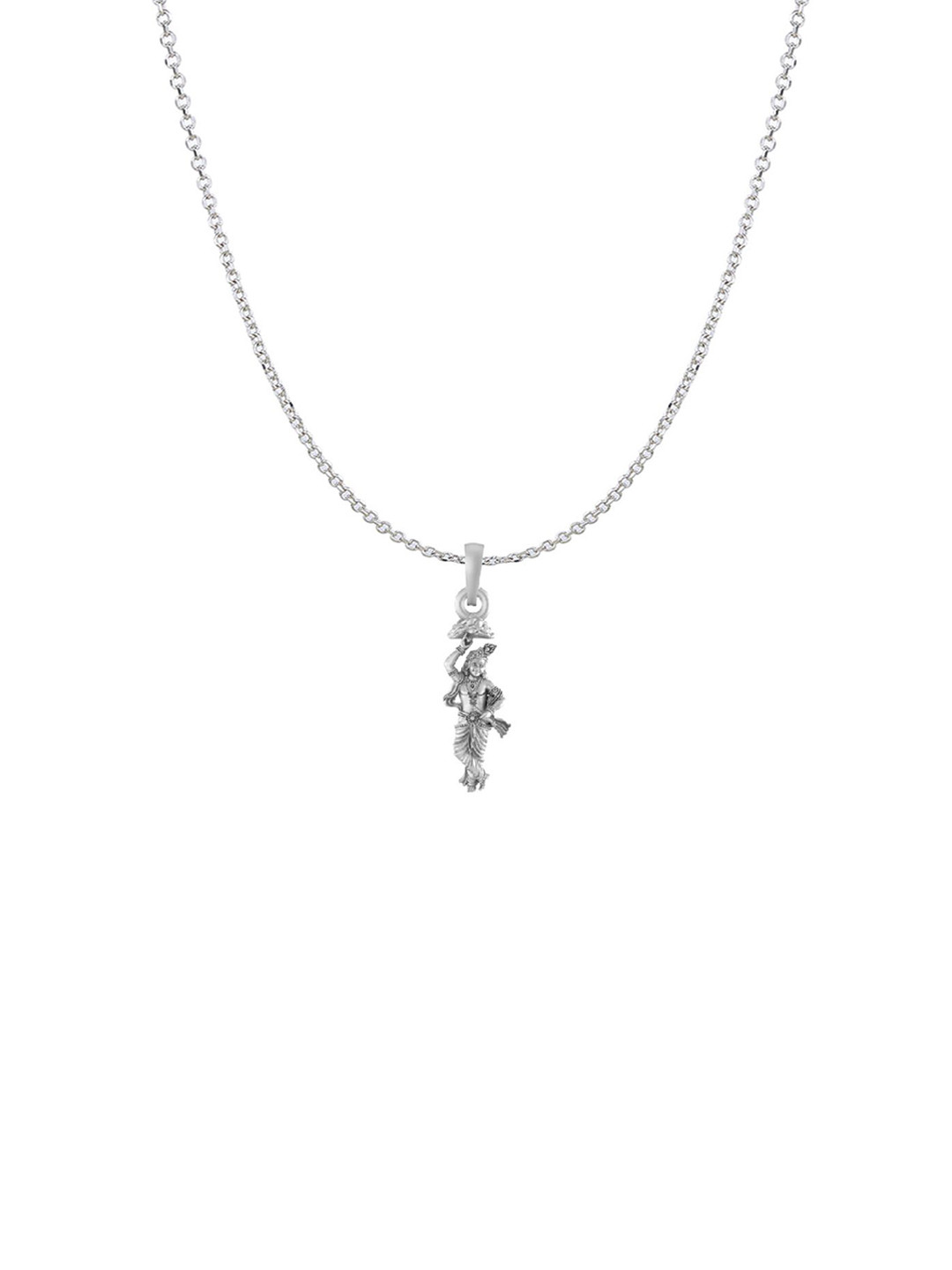 Metronaut 92.5 Sterling Silver Contemporary Krishna Pendant with Chain