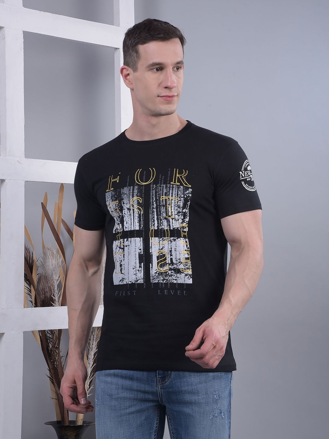 COBB Men Typography Printed Applique T-shirt