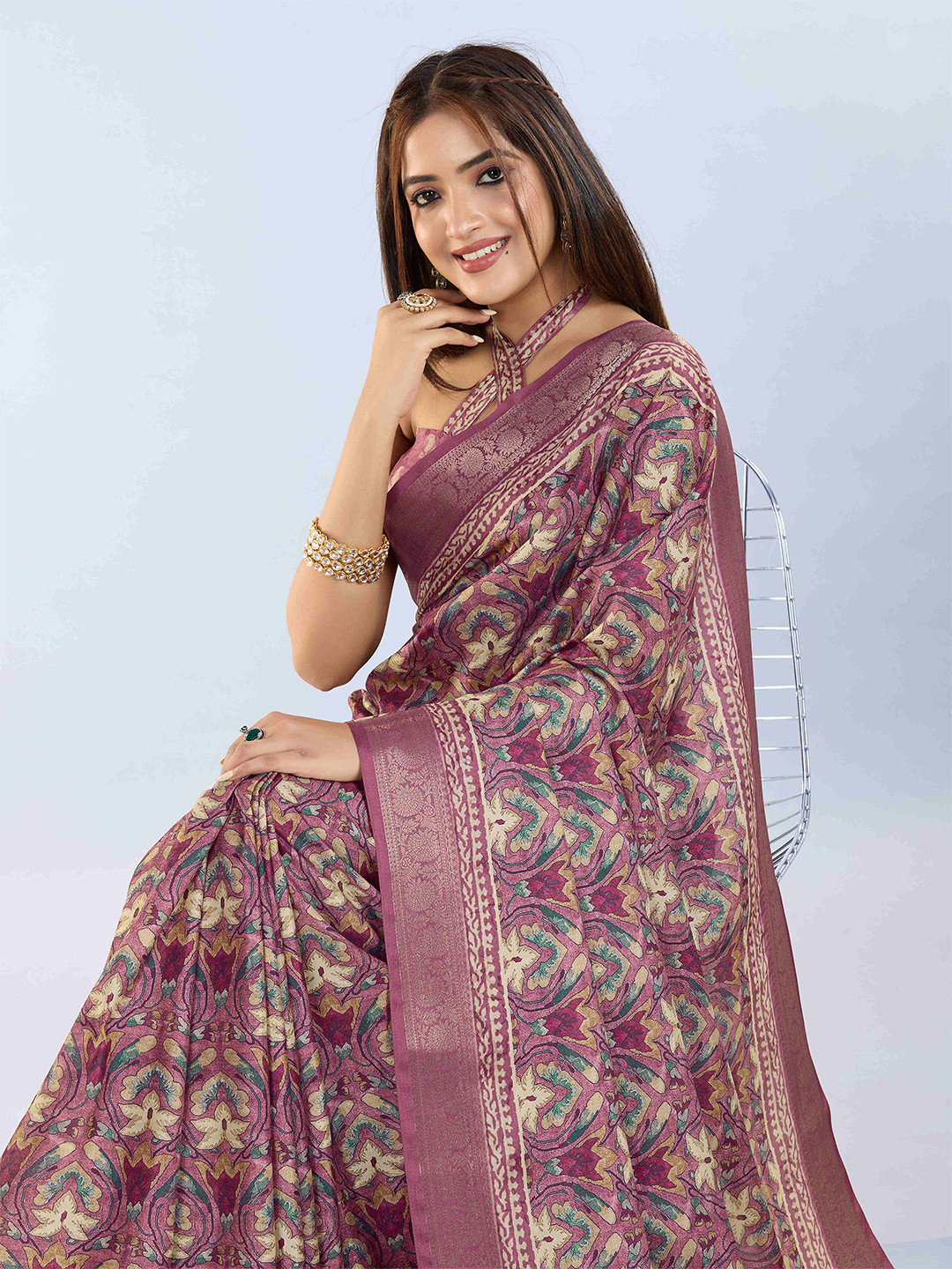 PBS PRINTS Ethnic Motifs Printed Banarasi Saree