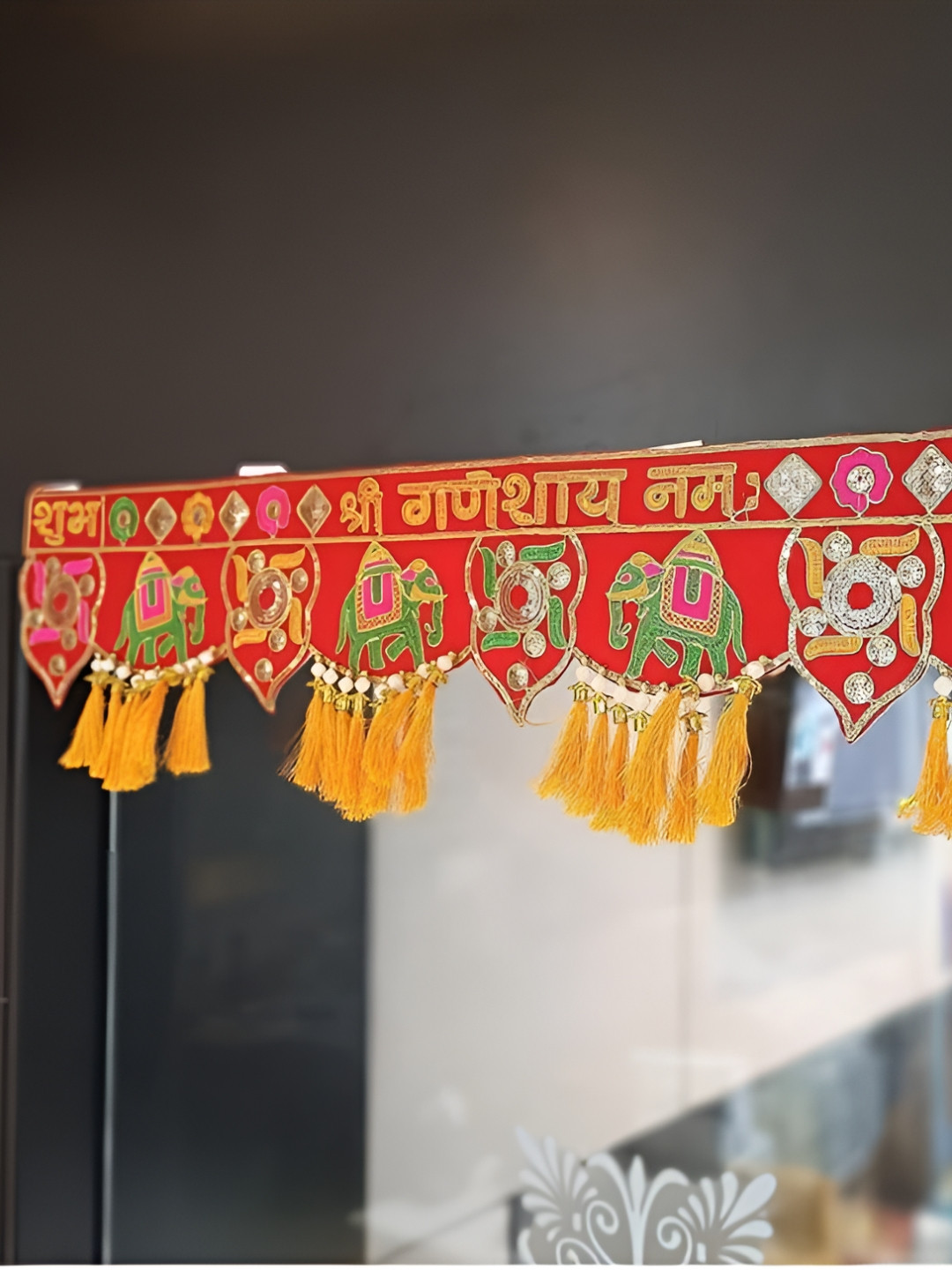 Aura Red & Yellow Printed Toran