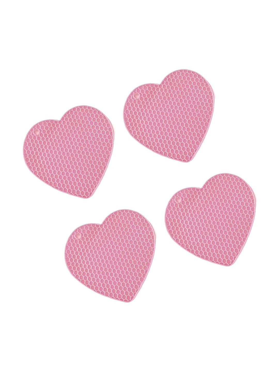 We3 Pink 4 Pieces Silicone Trivet