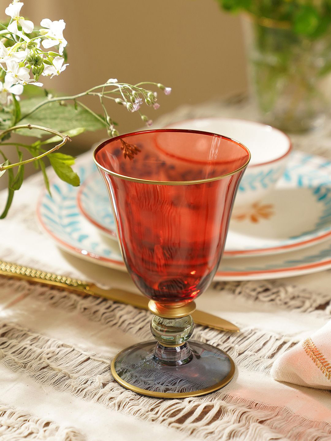 Pure Home and Living Red 2 Pieces Bar Glass