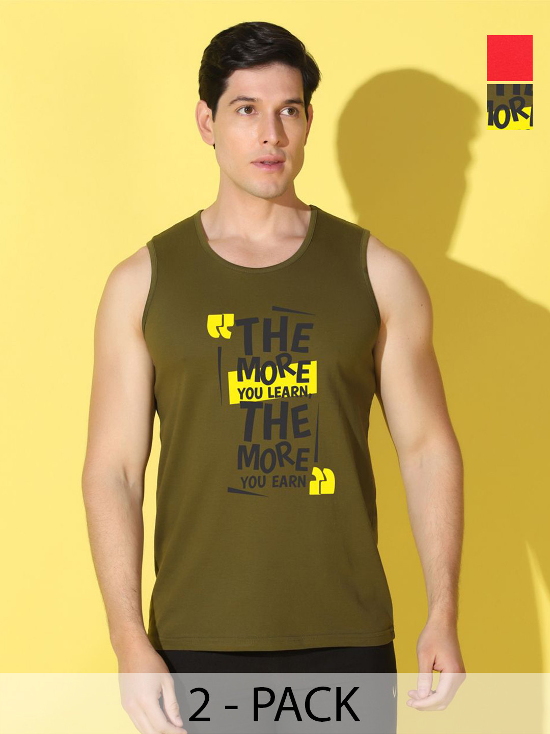 WOOSTRO Summer Collection Pack Of 2 Typography Printed Slim Fit T-Shirt