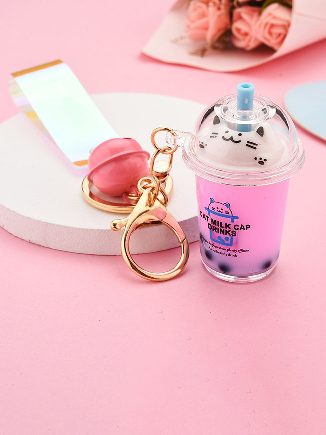 Flenzy Charming Cat Milk Key Chain