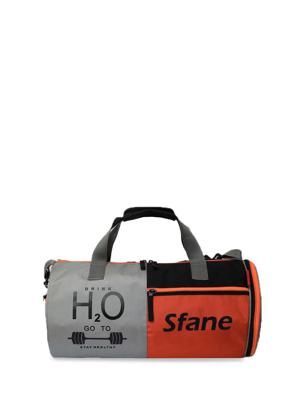 Sfane Orange Medium Printed Sports Duffel Bag With Shoulder Straps