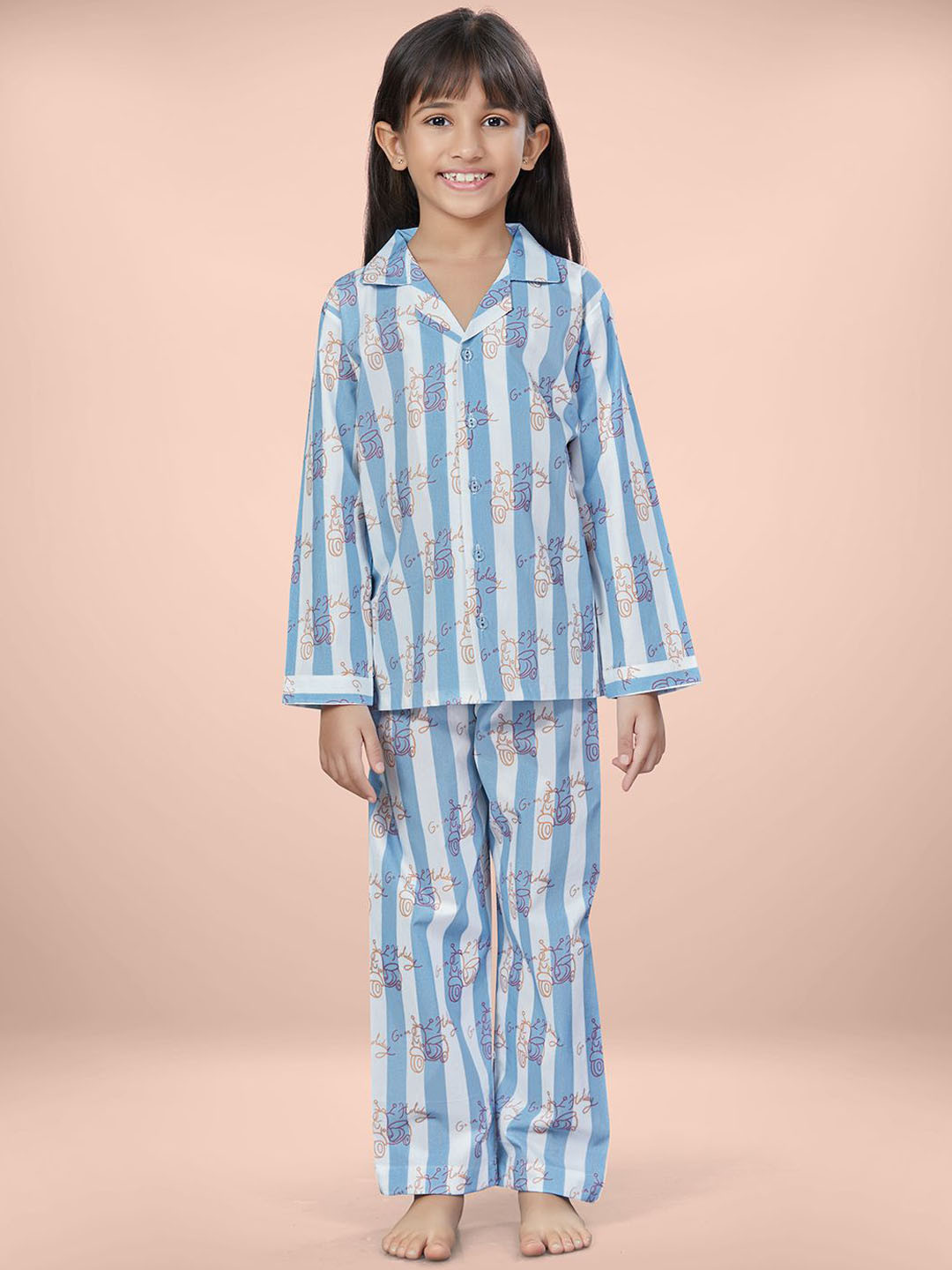 Sand Dune Unisex Kids Printed Night suit