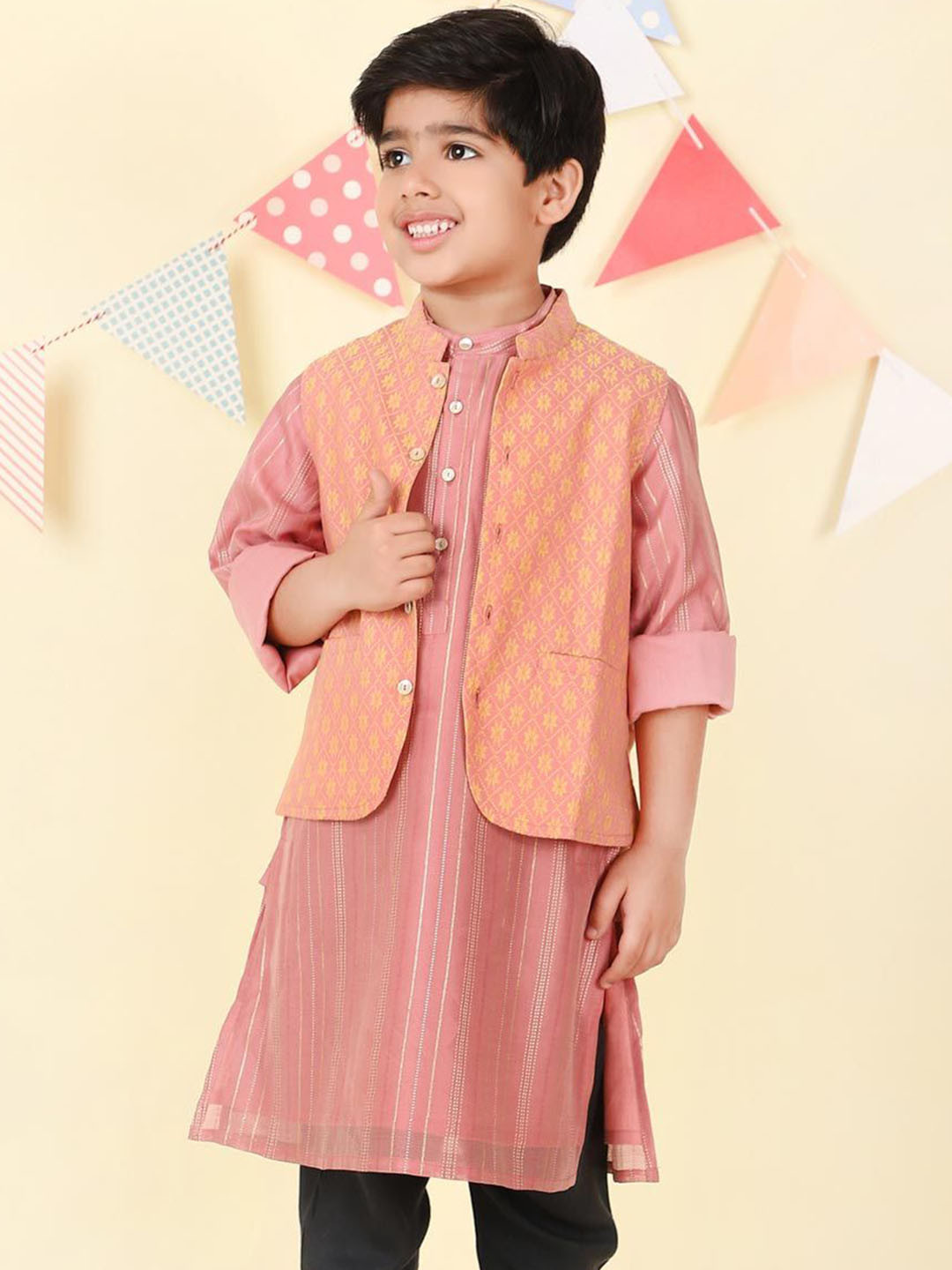 Fabindia Boys Woven Design Nehru Jacket
