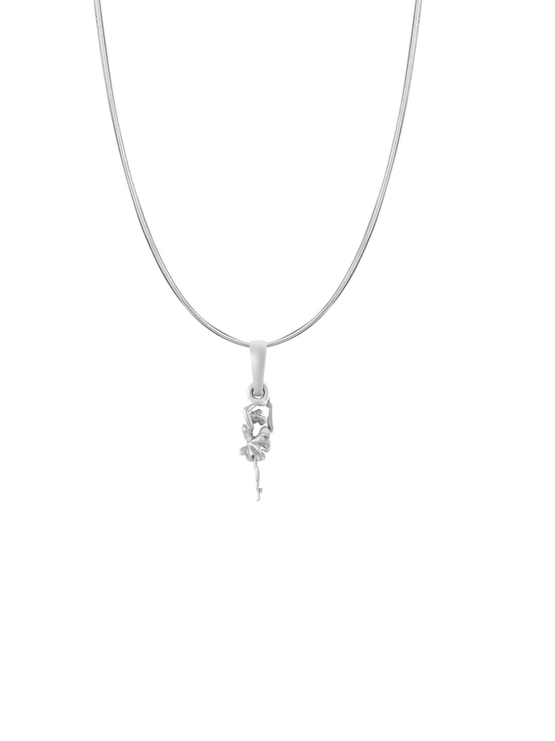 Metronaut Men 925 Sterling Silver Dancing Girl Pendant With Snake Chain