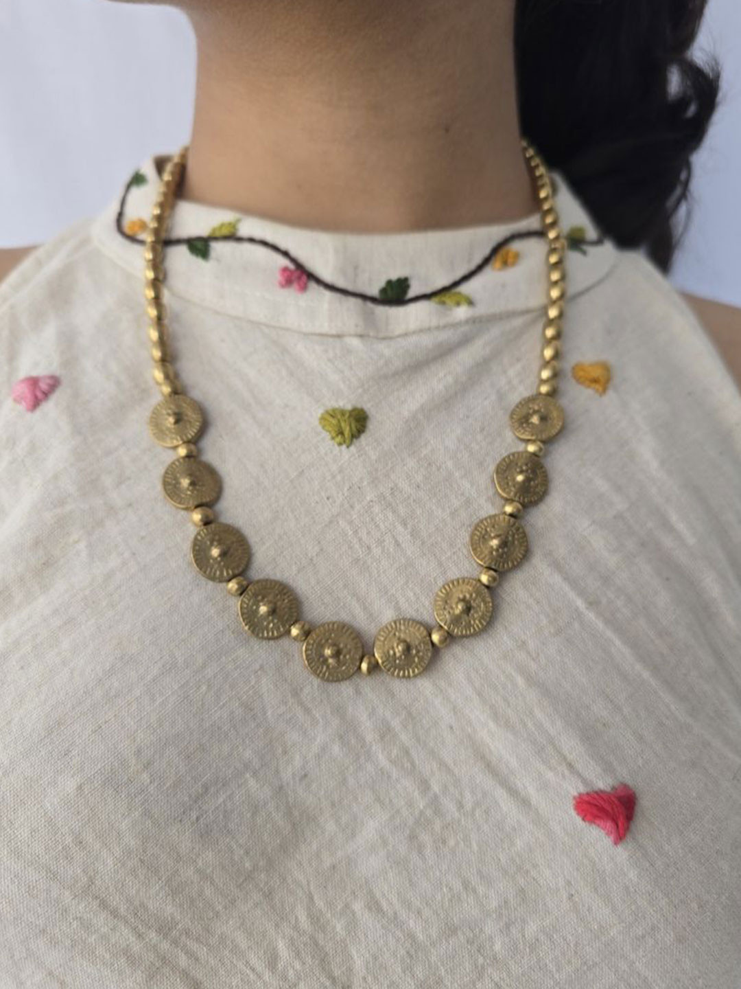 Studio Anviksha Saisha Gold Tone Long Statement Necklace