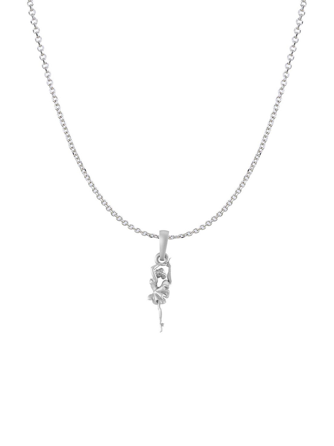 Metronaut 92.5 Sterling Silver Contemporary Dancing Girl Pendant with Chain