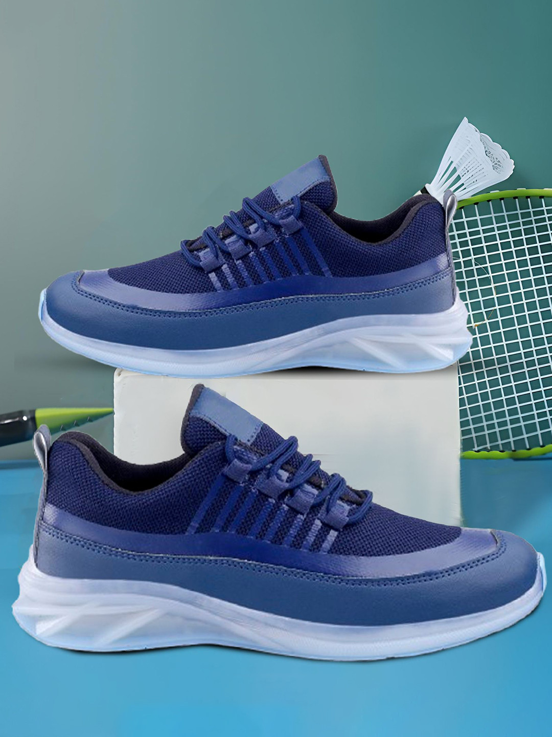 Bxxy Men Solid 858Y-Blue-6-Blue Mid-Top Running Non-Marking Shoes